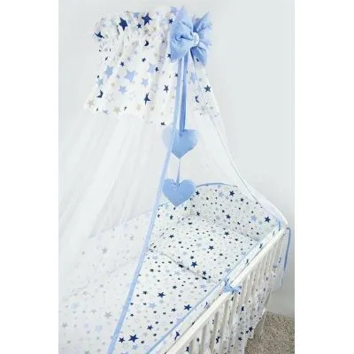 Ankras 6 dalių patalynės komplektas "Stars" mėlyna