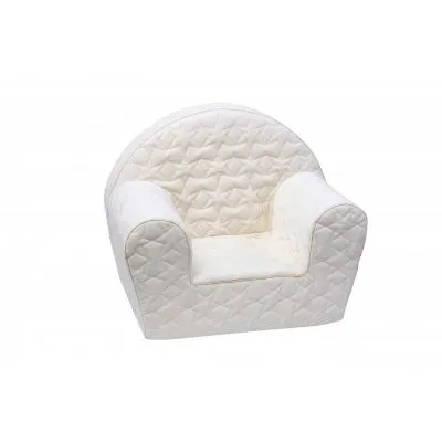 Smėlio spalvos dygsniuotas foteliukas