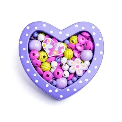 Mini karoliukų rinkinys "Violetinė širdelė"