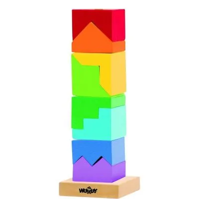 Medinis kaladėlių bokštas 2+