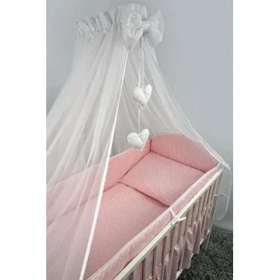 Ankras 6 daļu gultas veļas komplekts "Rozeta" rozā