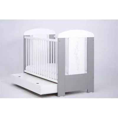 Drewex lovytė žvaigždutės, su stalčiumi, pilka-balta