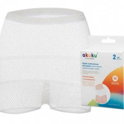 Akuku daugkartinės tinklinės kelnaitės po gimdymo, dydis - XXL