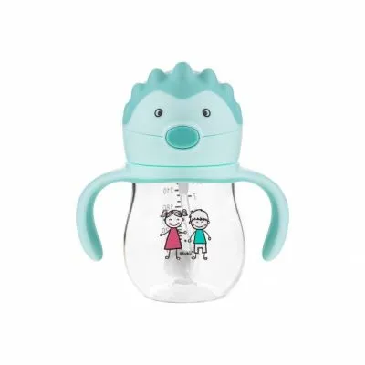 Akuku neišsiliejantis mokomasis puodelis 250 ml su svareliu ir