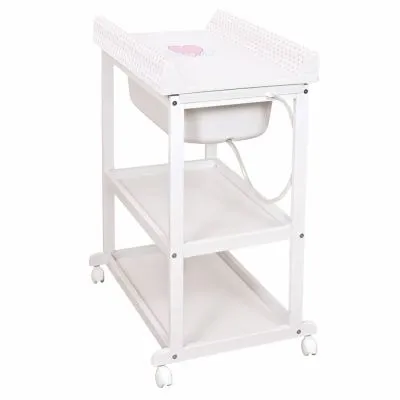 Ceba baby pārtinamais galds,Laura" sirsniņas, balts – koka