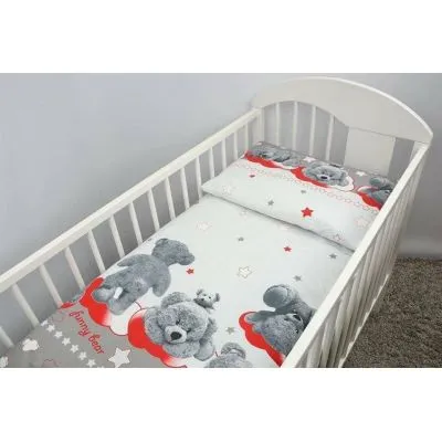 135/100 cm. Ankras 2 daļu gultas veļas komplekts "Funny Bear"