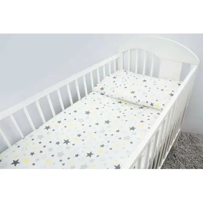 135/100 cm. Ankras 2 daļu gultas veļas komplekts "Stars", Pelēks