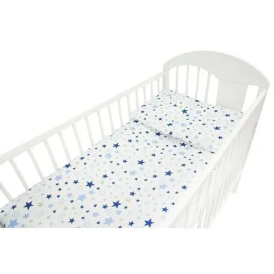 120/90 cm. Ankras 2 daļu gultas veļas komplekts "Stars", Zils
