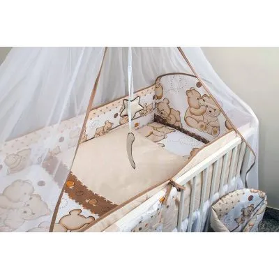 Ankras 360 cm. aizsargmaliņa gultiņai "Lāčuki", Brūna