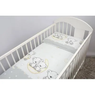 135/100 cm. Ankras 2 daļu gultas veļas komplekts "Leon", Pelēks