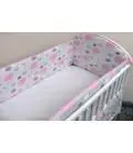 Ankras 360 CM. aizsargmaliņas gultiņai "DEBESĪŠI", Rozā