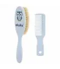 Akuku dabīgo saru matu birste un ķemme, A0457-BLUE