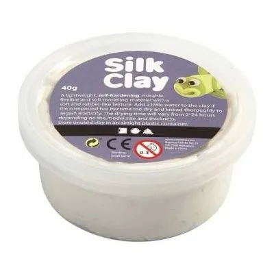 Šilkinis modelinas - balta spalva, 40 gr