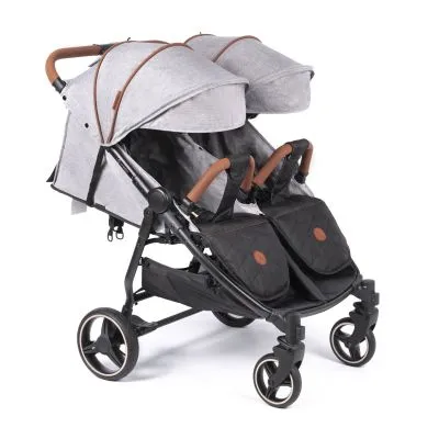 Ratiņi dvīņiem Coletto Enzo Twin, Pelēks