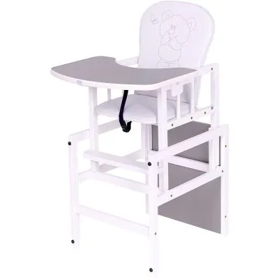 Baro krēsls Drewex lācītis ar tauriņu, pelēks - balts