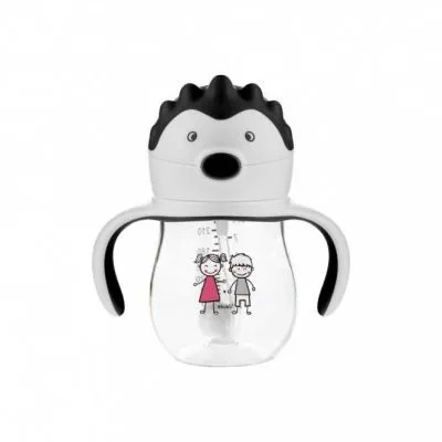 Akuku neišsiliejantis mokomasis puodelis 250 ml su svareliu ir