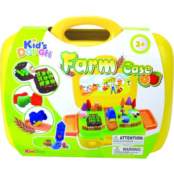 Kid's DOUGH modelino/plastilino komplekts kastē Farm Case, 11311