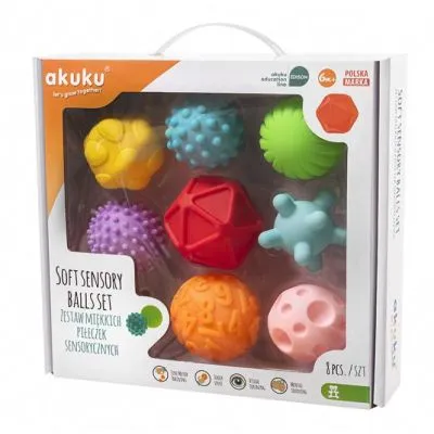 Akuku mīkstie sensorie bumbiņas, 8 gab., A0452