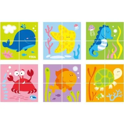 Koka klucīšu puzle Viga, Jūras iemītnieki