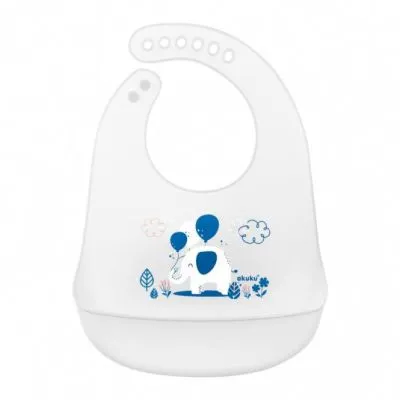 Akuku silikona priekšautiņš ar kabatu, Zilonis, A0506