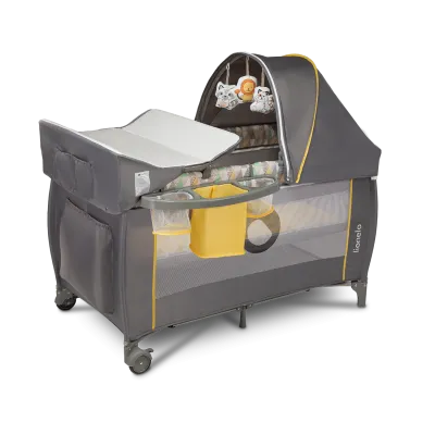 Lionelo Sven Plus manēžas gultiņa, Dzeltena Skandi