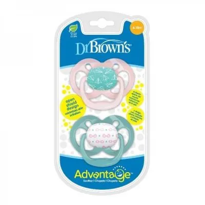 Dr. Brown's Advantage čiulptukai 6-18 mėn., 2 vnt.