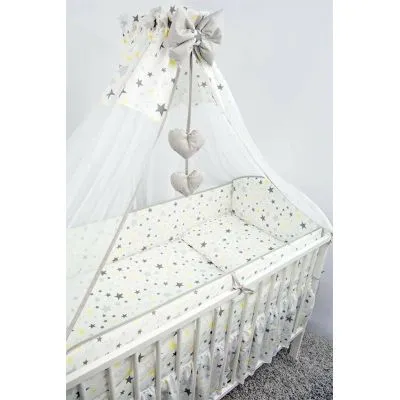 Ankras 6 daļu gultas veļas komplekts "Stars" pelēks