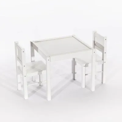 Drewex galdiņš un 2 krēsli, balts