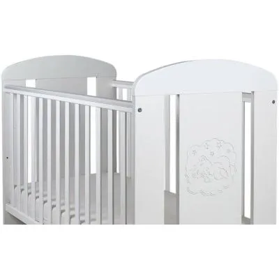 Drewex gultiņa lācis Premium, ar atvilktni, balta