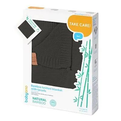 BABYONO PLEDIŅŠ ADĪTS AR BĀRKNĪŠĀM, BAMBUKA, MELNS, 546/01