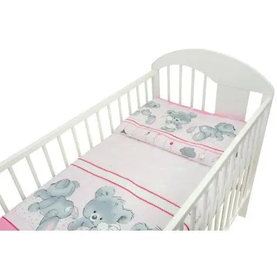 120/90 cm. Ankras 2 daļu gultas veļas komplekts "Mika", Rozā