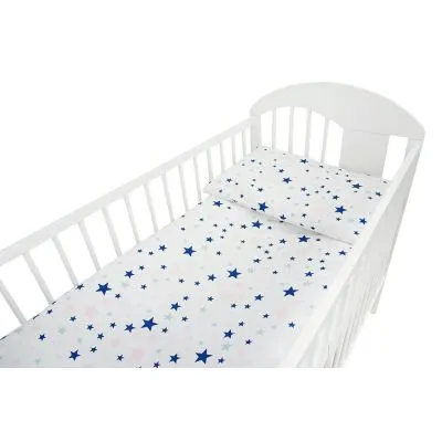 135/100 cm. Ankras 2 daļu gultas veļas komplekts "Stars", Rozā