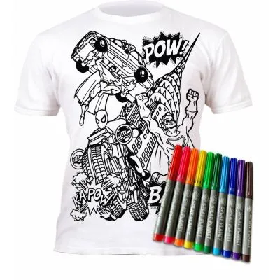 Spalvinami marškinėliai,Super herojai 5-6 metai (plotis 40 cm