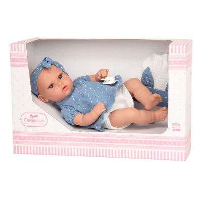 Arias kūdikėlis su maišeliu, žydra, verkia, 33 cm. 