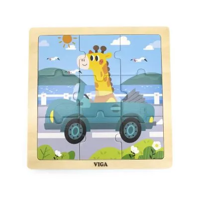 Viga 44629 Puzzle uz paliktņa 9 elementi - automašīna