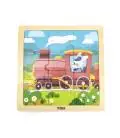 Viga 44631 Dėlionė ant padėklo 9 elementai - traukinukas