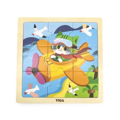 Viga 44632 Puzzle uz paliktņa 9 elementi - lidmašīna