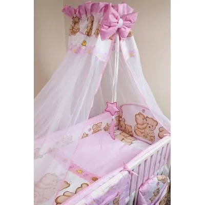 Ankras 6 daļu gultas veļas komplekts "Draugi" rozā