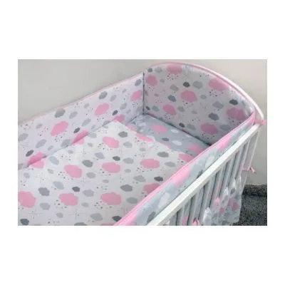 120/90 cm. Ankras 2 daļu gultas veļas komplekts "DEBESĪŠI", Rozā