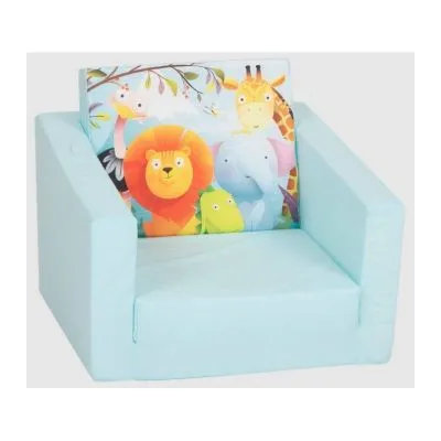 Žydros spalvos foteliukas - "Mieli draugai"