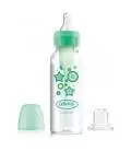 DR.BROWN'S buteliukas pereinamasis OPTIONS+ siauru kakleliu, žalias 250ml + silikoninis snapelis