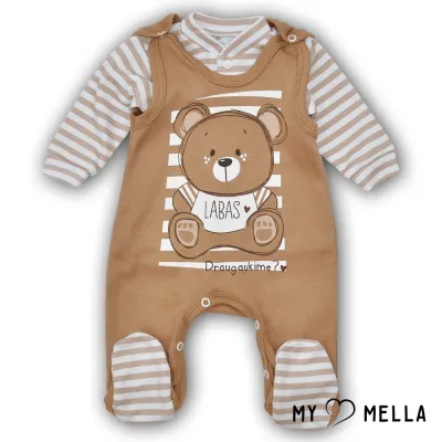 Kombinezoniņi un krekliņi "LABAS", kakao, 56-62cm.