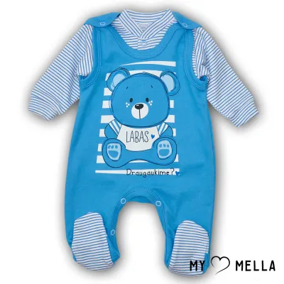 Kombinezoni un krekliņi "LABAS", zili, 56-62cm.