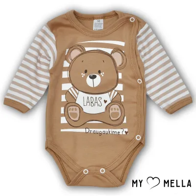 Smilšu krāsas ietinamais "LABAS", kakao, 56-62cm.