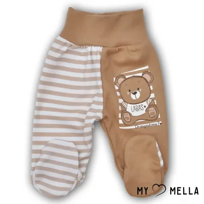 Kelnės su pėdutėmis kūdikiams LABAS, kakava, 56-62cm.