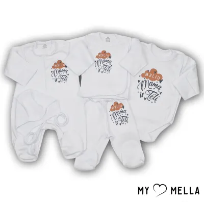 Jaundzimušā komplekts piecās daļās "Mīlu", balts, 56-62cm.