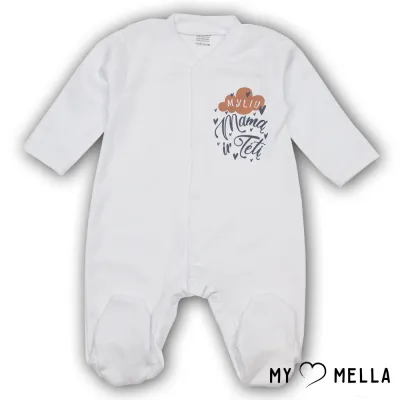 Kombinezons ar garām piedurknēm "Myliu", balts, 56-62cm.