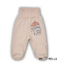 Kelnės su pėdutėmis kūdikiams "Myliu", rusvos, 56, 62cm.