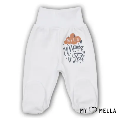 Bikses ar pēdiņām zīdaiņiem "Myliu", baltas, 56-62cm.