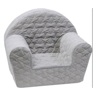 Pilkas dygsniuotas foteliukas su žvaigždelėmis